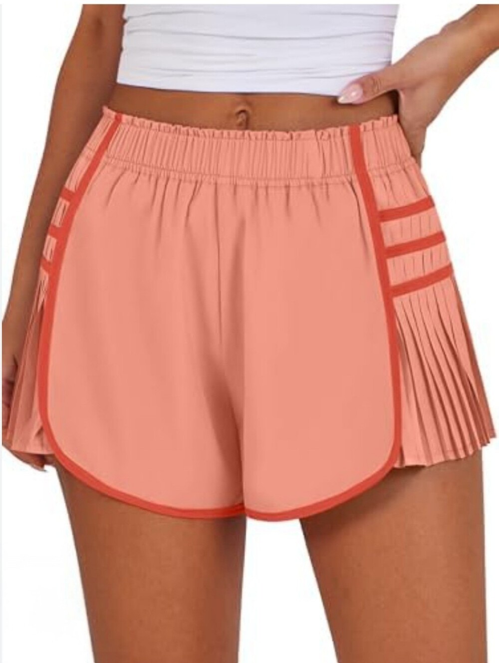 NWT. Caracilia Women's Flowy Pleated Athletic Running Shorts size medium